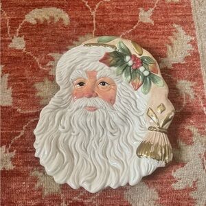 Vintage Omnibus by Fitz & Floyd Santa Claus Face Canape Plate
